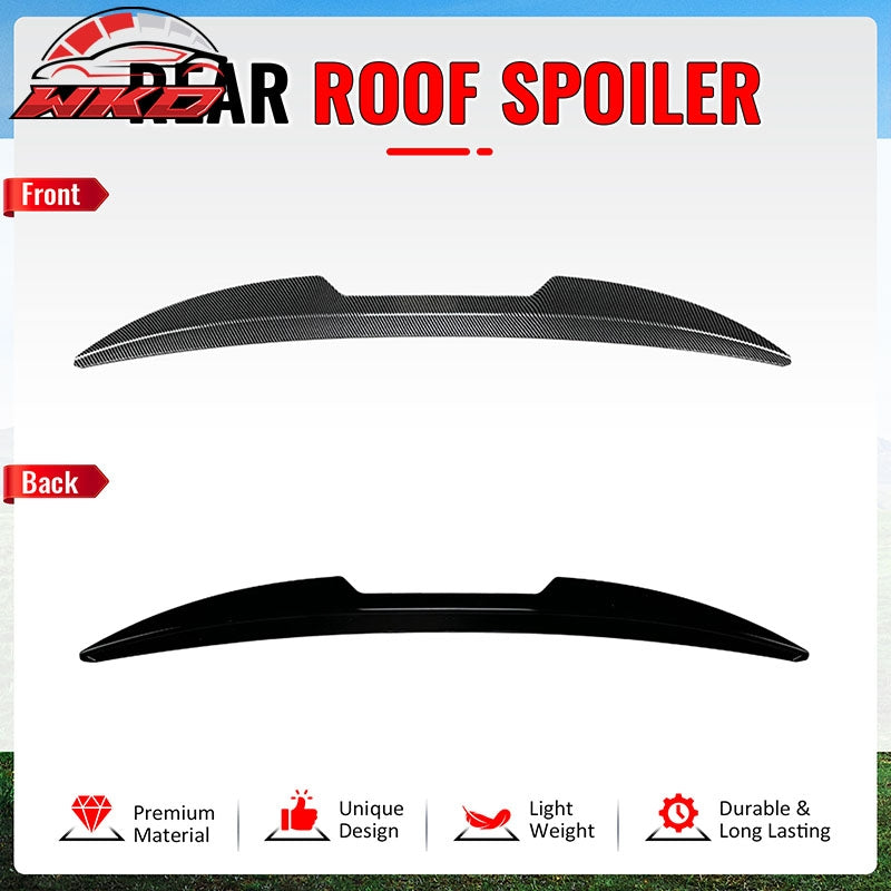 Fits 13-18 Ford Focus ST V Style Rear Roof Window Spoiler ABS Carbon Fiber Print