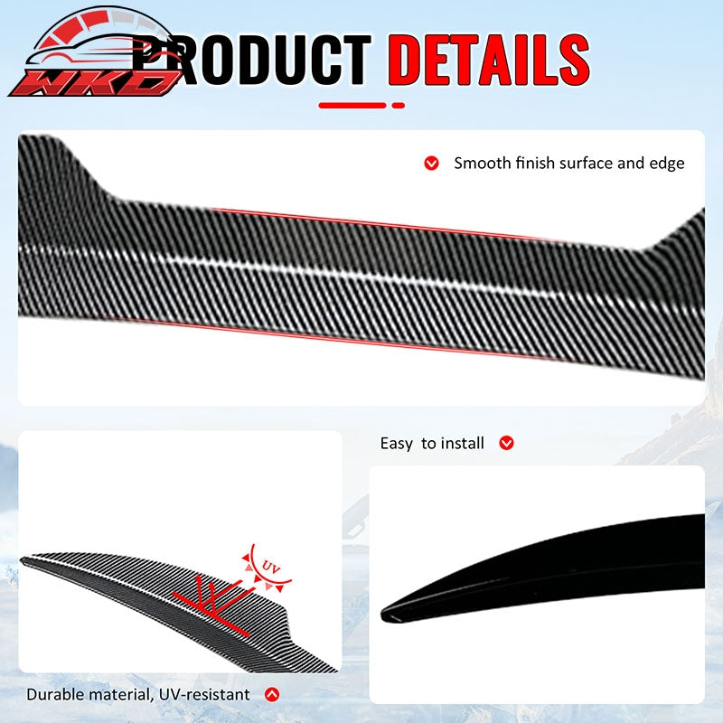Fits 13-18 Ford Focus ST V Style Rear Roof Window Spoiler ABS Carbon Fiber Print