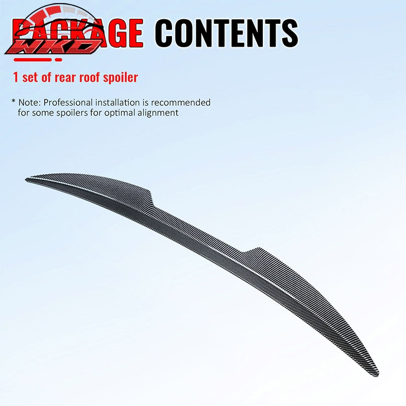 Fits 13-18 Ford Focus ST V Style Rear Roof Window Spoiler ABS Carbon Fiber Print