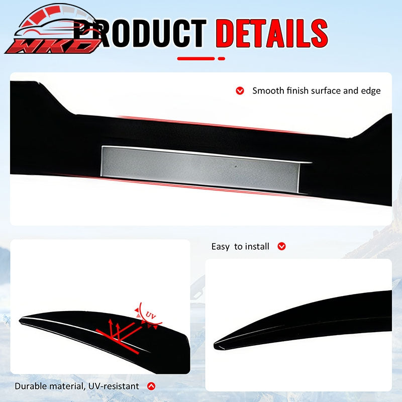 Fits 13-18 Ford Focus ST V Style Rear Roof Window Spoiler Wing ABS Gloss Black