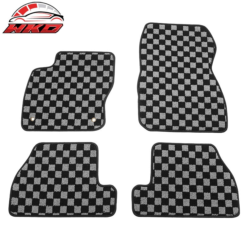 Wholesale For 12-18 Ford Focus Sedan Floor Mats Non-Slip Carpet Checkered Black Gray Plaid