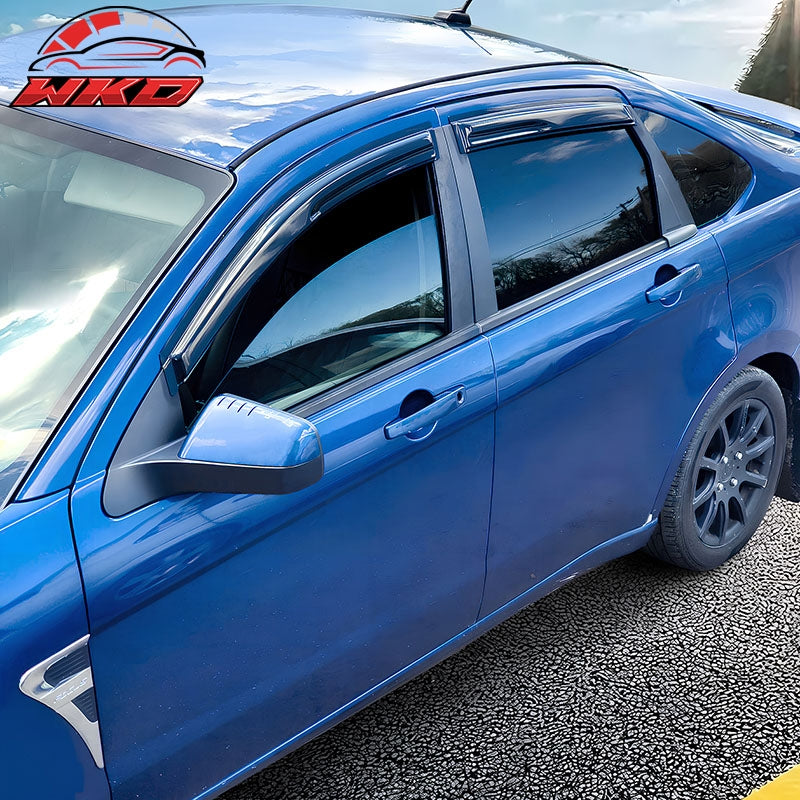 Fits 08-11 Ford Focus Mugen Style Acrylic Window Visors 4Pc Set