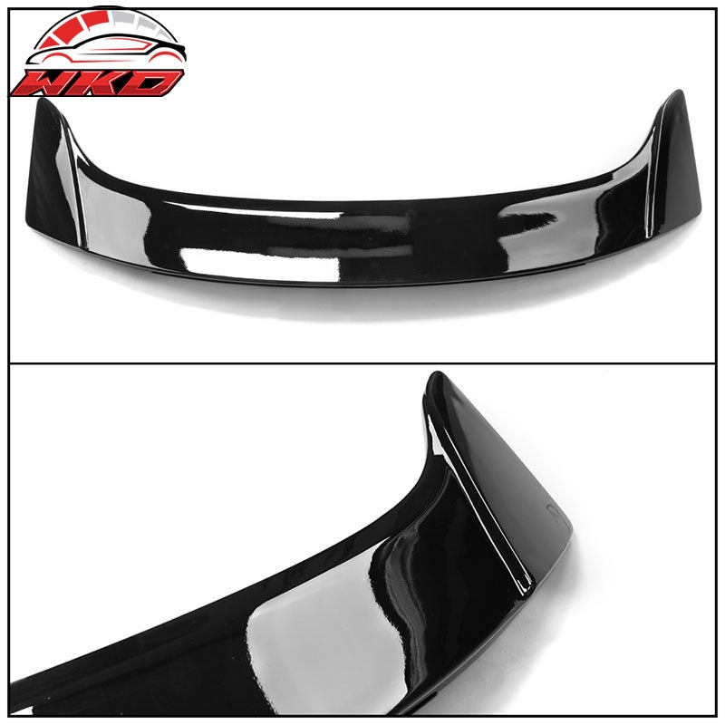 Fits 13-20 Ford Fusion Trunk Spoiler Gloss Black ABS Rear Tail Wing w/ Long LED