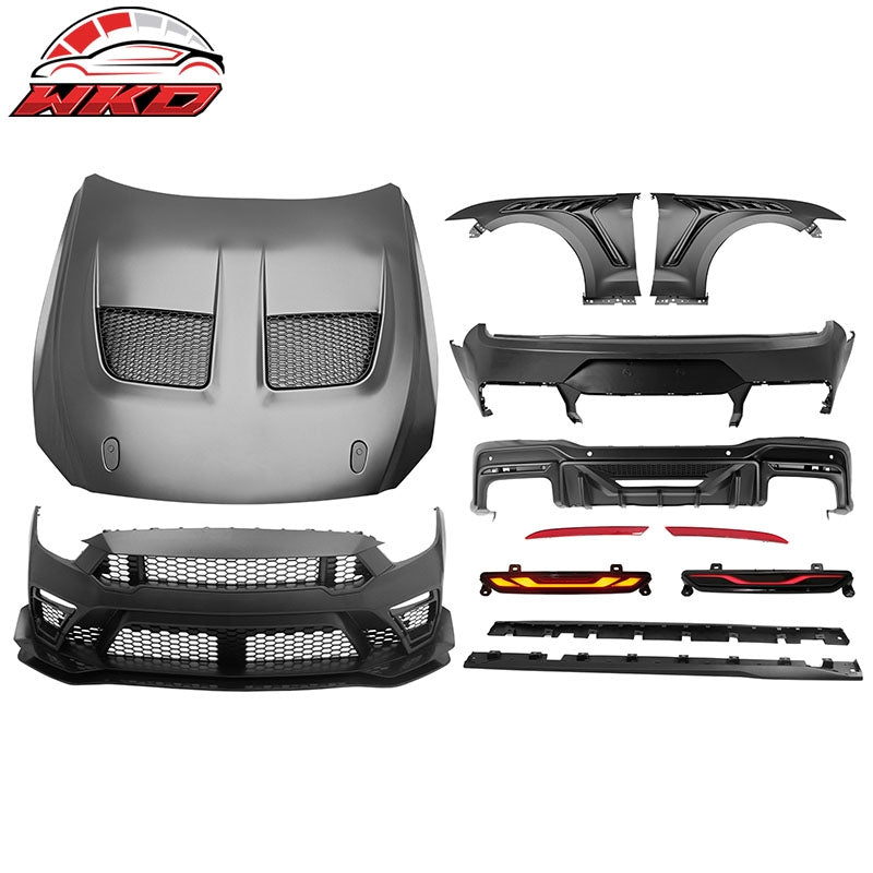 Wholesale For 15-17 Ford Mustang Bumper Conversion + Fender + Hood + Diffuser +Side Skirts