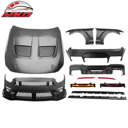 Wholesale For 15-17 Ford Mustang Bumper Conversion + Fender + Hood + Diffuser +Side Skirts