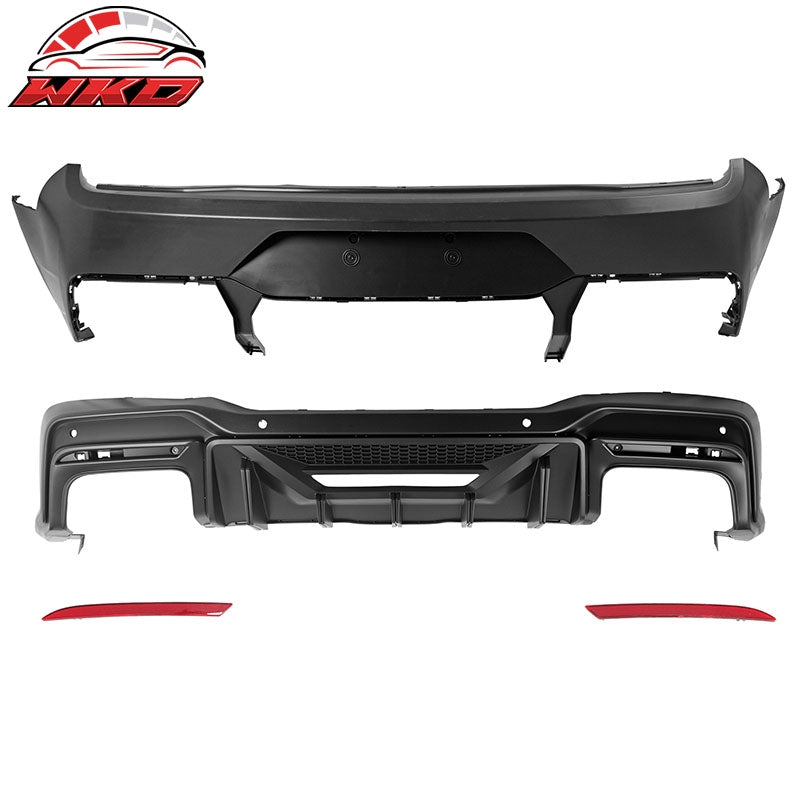 For 18-23 Ford Mustang Bumper Conversion + Fender + Hood + Diffuser +Side Skirts