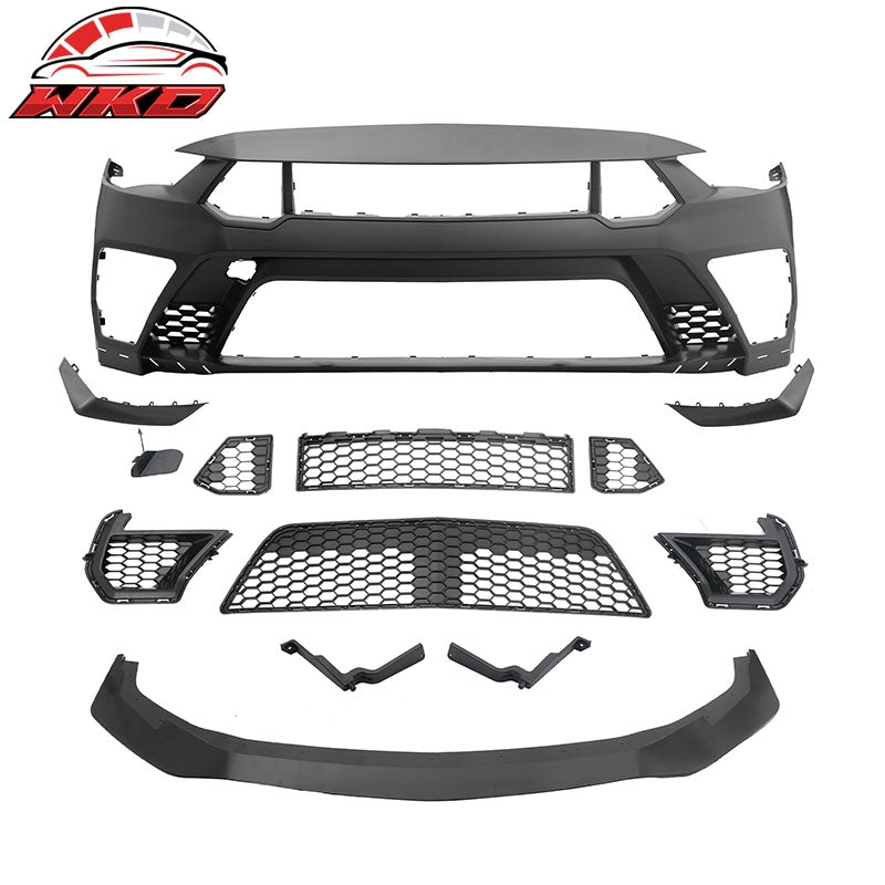 For 18-23 Ford Mustang Bumper Conversions + Fender + Hood + Grille + Side Skirts