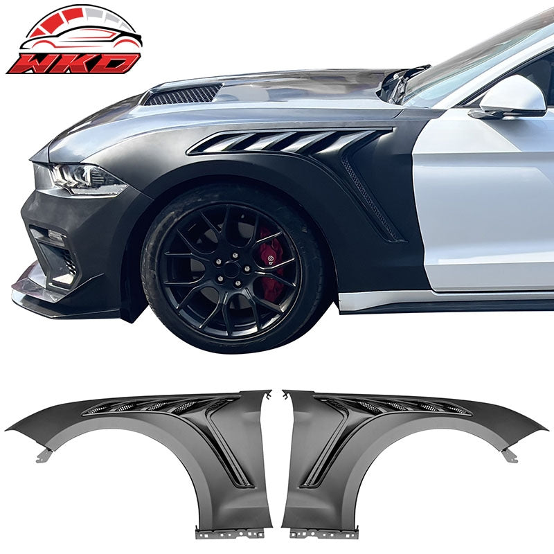 For 18-23 Ford Mustang Bumper Conversions + Fender + Hood + Grille + Side Skirts