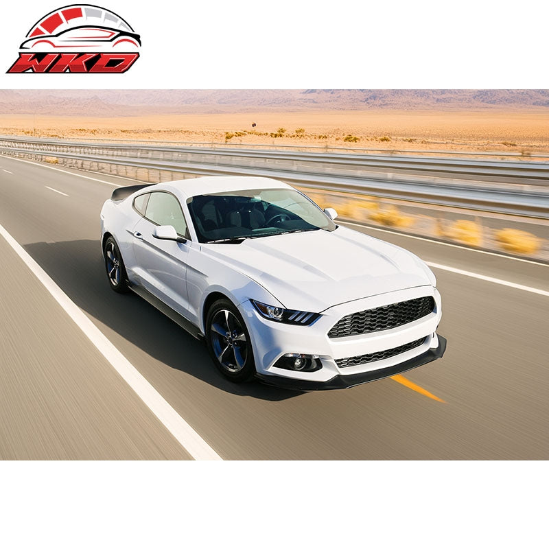 Fits 15-17 Ford Mustang Coupe 2-Door Front Bumper Lip Unpainted Black - PP