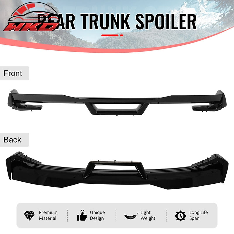 Fits 24-26 Ford Mustang Dark Horse HP Style Trunk Spoiler Wing Gloss Black ABS