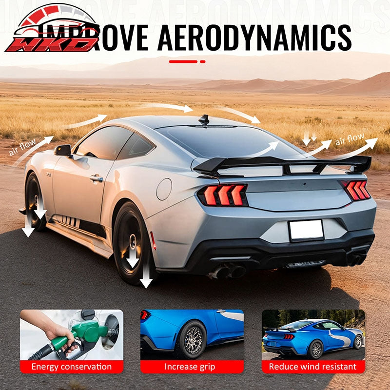 Fits 24-26 Ford Mustang Dark Horse HP Style Trunk Spoiler Wing Gloss Black ABS