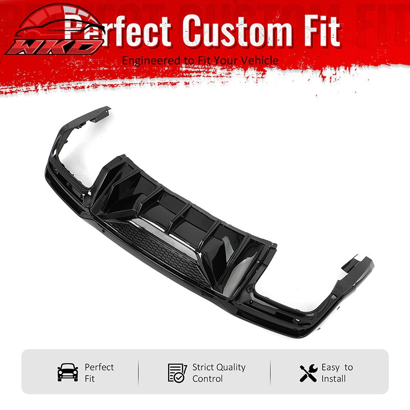 Fits 24-26 Ford Mustang Dark Horse Rear Bumper Diffuser Speed Style Gloss Black