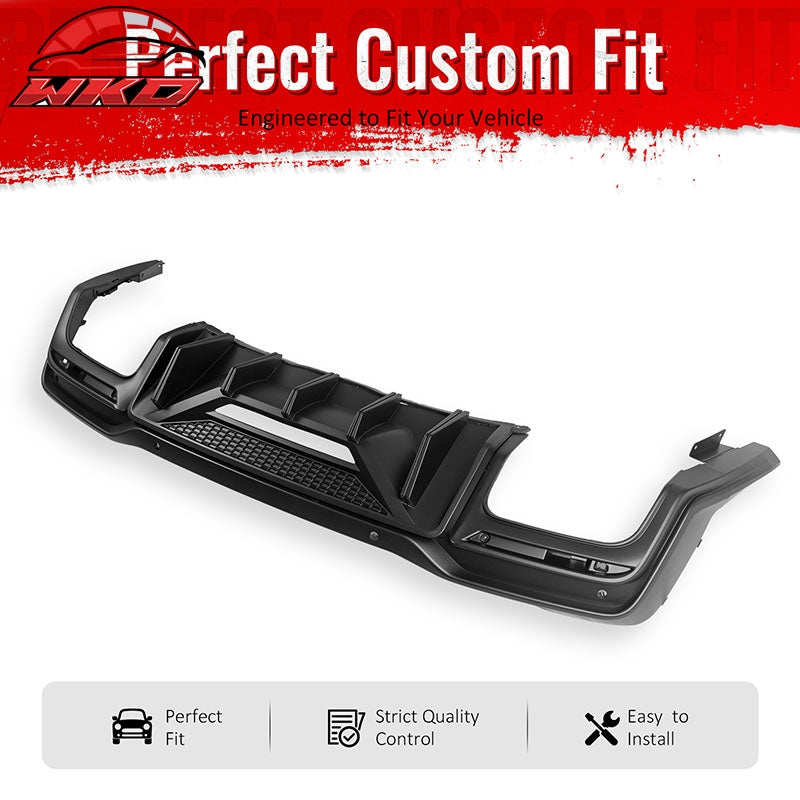 Fits 24-26 Ford Mustang Dark Horse Rear Bumper Diffuser Speed Style Matte Black