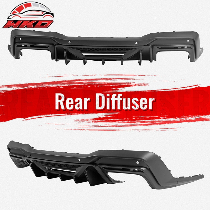 Fits 24-26 Ford Mustang Dark Horse Rear Bumper Diffuser Speed Style Matte Black