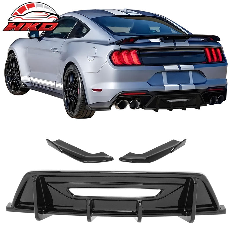 Wholesale 24-26 Ford Mustang Eco& GT IKON Style Rear Diffuser+ Aprons Gloss Black ABS