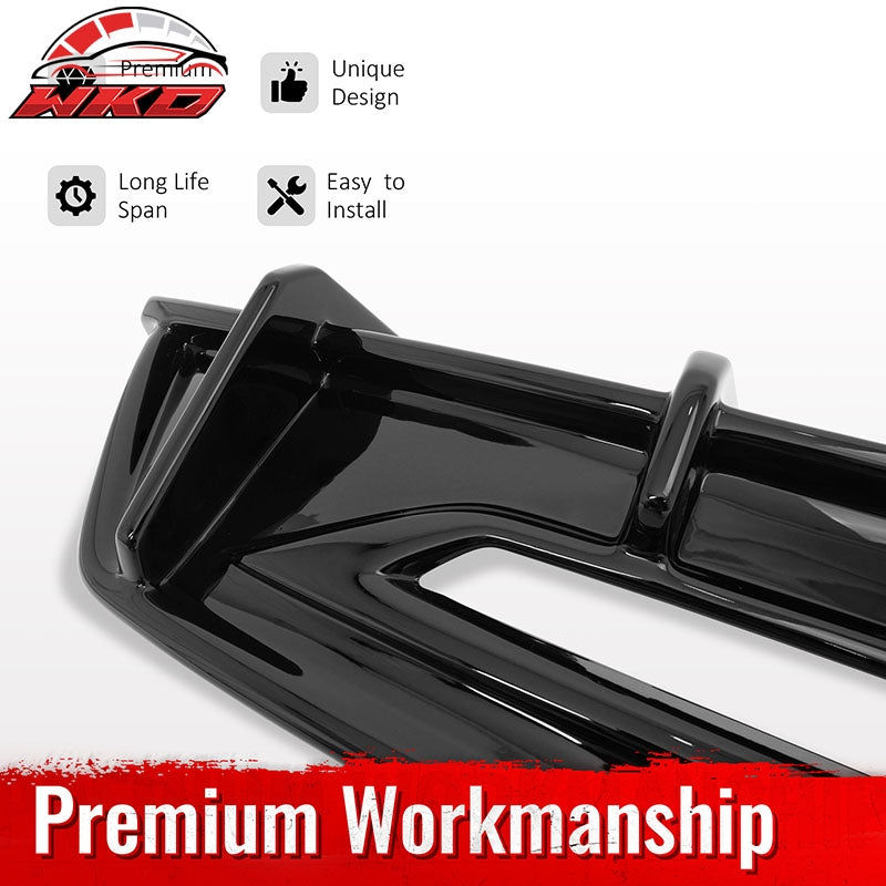 Fits 24-26 Ford Mustang Eco& GT IKON Style Rear Diffuser+ Aprons Gloss Black ABS