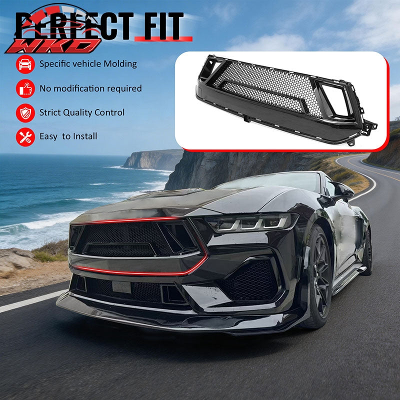 Fits 24-26 Ford Mustang EcoBoost/GT Grille Shelby Super Snake Style Gloss Black