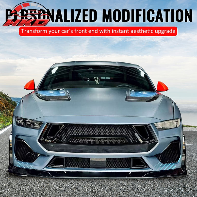 Fits 24-26 Ford Mustang EcoBoost/GT Grille Shelby Super Snake Style Gloss Black