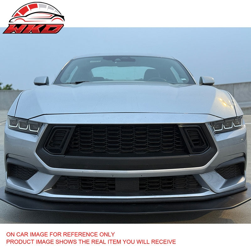 Fits 24-26 Ford Mustang Ecoboost GT Style Front Upper Grille Gloss Black ABS 2PC