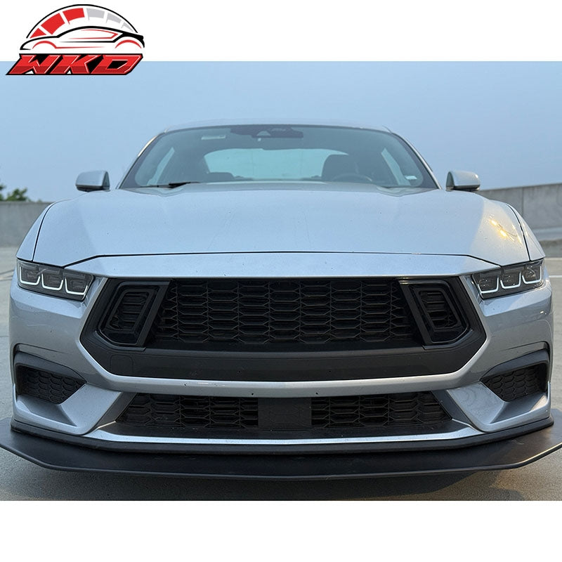 Fits 24-26 Ford Mustang Ecoboost GT Style Front Upper Grille Matte Black ABS 2PC