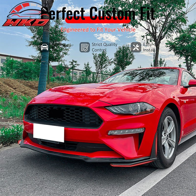 Fits 18-23 Ford Mustang Ecoboost/GT GT500 Front Winglets Carbon Fiber Print 2PCS