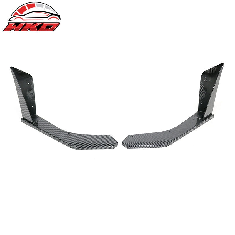 Fits 18-23 Ford Mustang Ecoboost/GT GT500 Front Winglets Carbon Fiber Print 2PCS