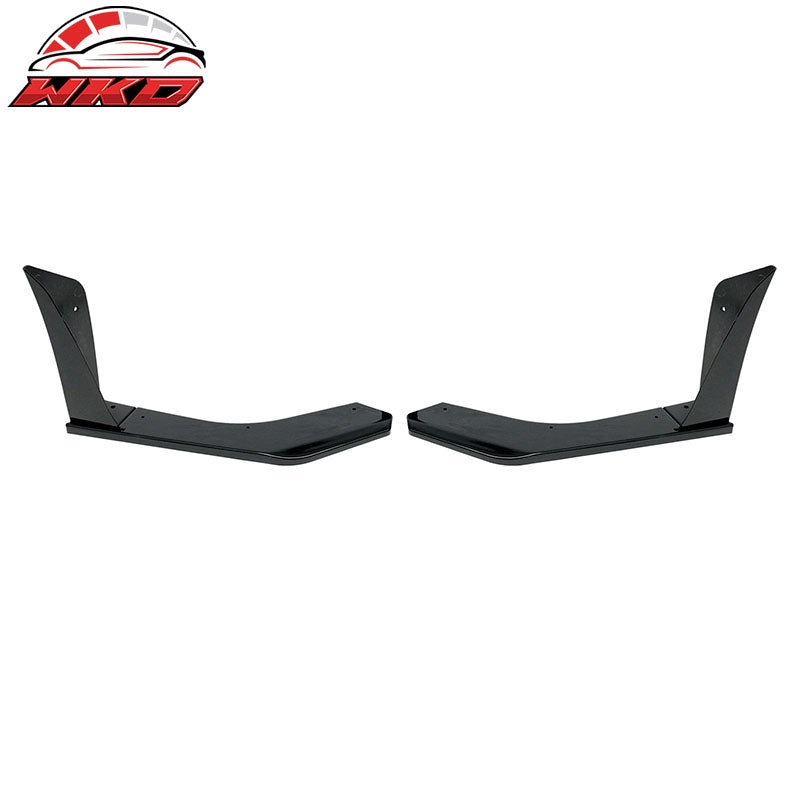 Fits 18-23 Ford Mustang Ecoboost/GT GT500 Front Bumper Winglets Gloss Black 2PCS