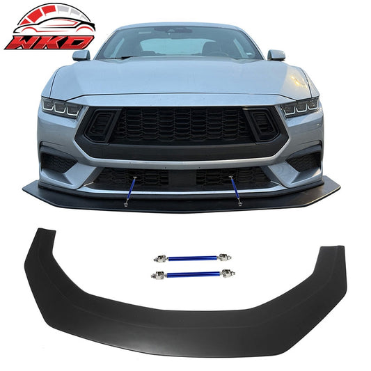 Wholesale For 24-26 Ford Mustang Ecoboost&GT IKON Front Bumper Splitter w/ Blue Strut Rods - Wikond Auto