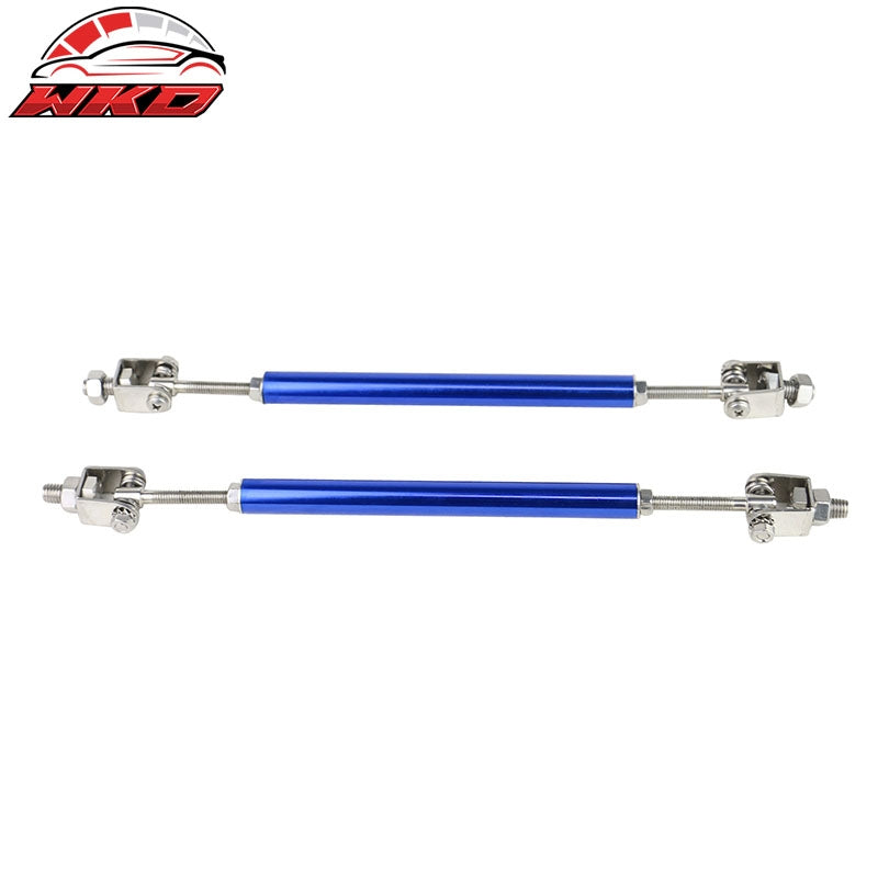 For 24-26 Ford Mustang Ecoboost&GT IKON Front Bumper Splitter w/ Blue Strut Rods