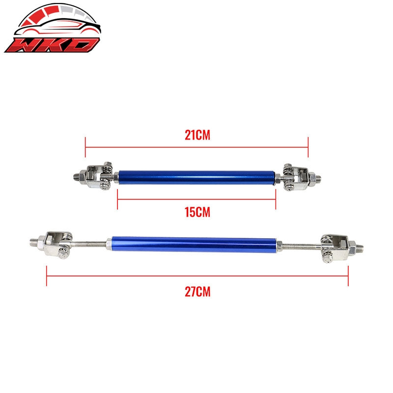 For 24-26 Ford Mustang Ecoboost&GT IKON Front Bumper Splitter w/ Blue Strut Rods