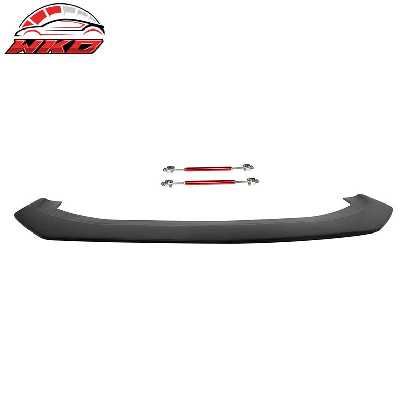 Fits 24-26 Ford Mustang Ecoboost&GT IKON Front Bumper Splitter w/ Red Strut Rods