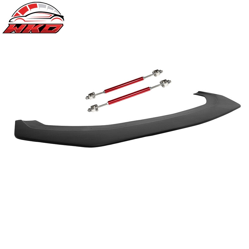 Fits 24-26 Ford Mustang Ecoboost&GT IKON Front Bumper Splitter w/ Red Strut Rods