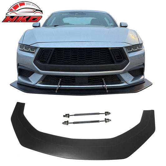 Wholesale 24-26 Ford Mustang Ecoboost&GT IKON Front Bumper Splitter w/ Gunmetal Rods - Wikond Auto