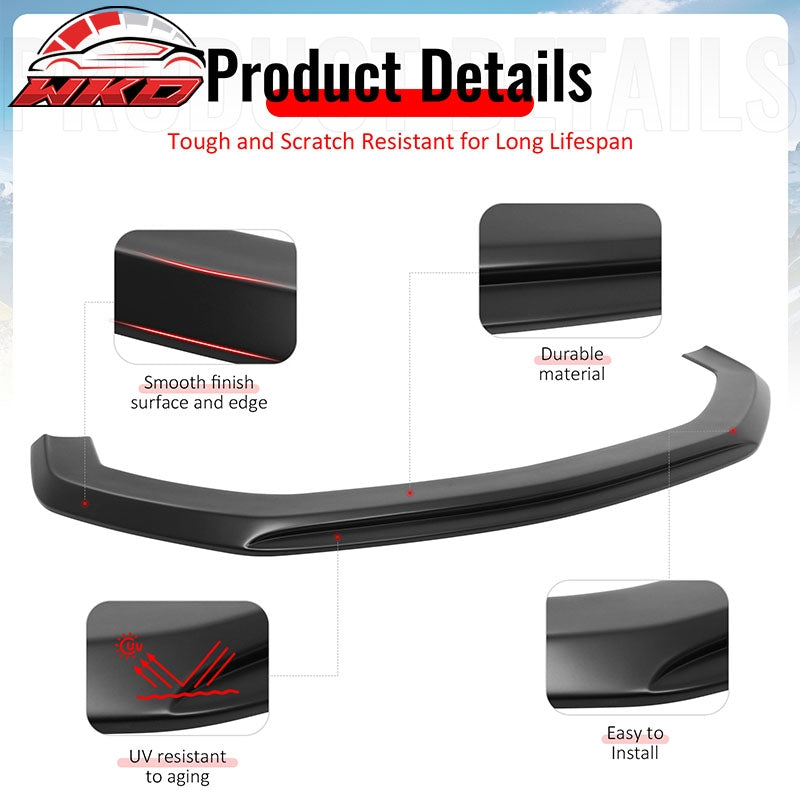 Wholesale 24-26 Ford Mustang Ecoboost& GT IKON Style Front Bumper Lip Matte Black ABS - Wikond Auto
