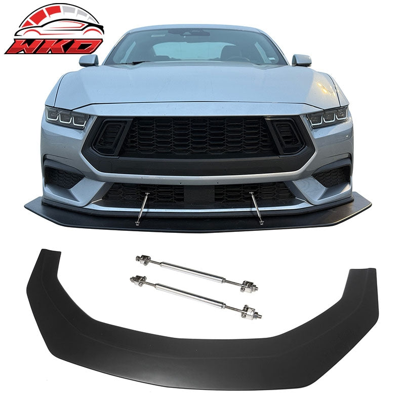 Wholesale 24-26 Ford Mustang Ecoboost& GT IKON Front Splitter w/ Stainless Steel Rods