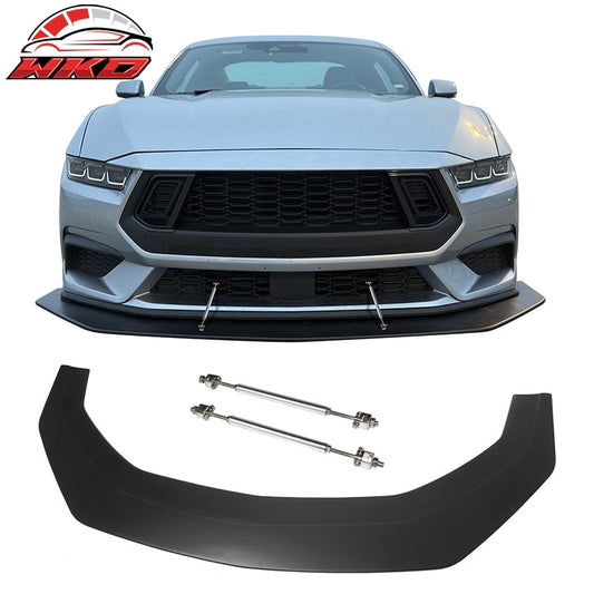 Wholesale 24-26 Ford Mustang Ecoboost& GT IKON Front Splitter w/ Stainless Steel Rods - Wikond Auto