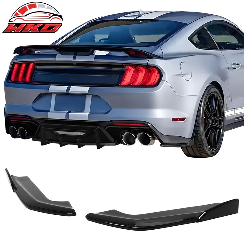 Wholesale For 24-26 Ford Mustang Ecoboost GT IKON Style Rear Bumper Aprons Gloss Black 2PC