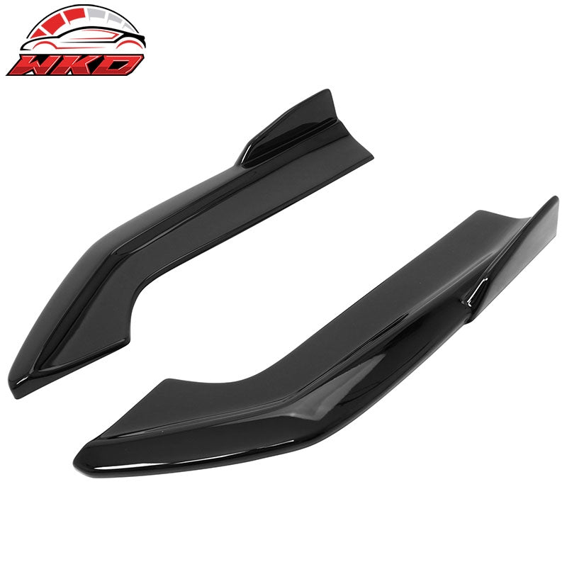 For 24-26 Ford Mustang Ecoboost GT IKON Style Rear Bumper Aprons Gloss Black 2PC