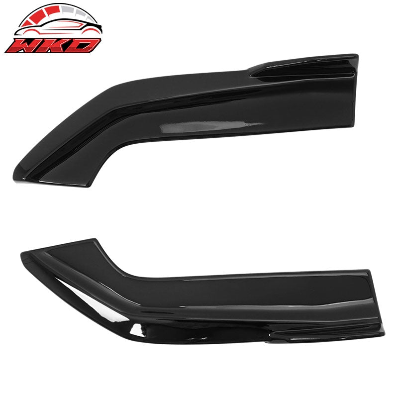 For 24-26 Ford Mustang Ecoboost GT IKON Style Rear Bumper Aprons Gloss Black 2PC