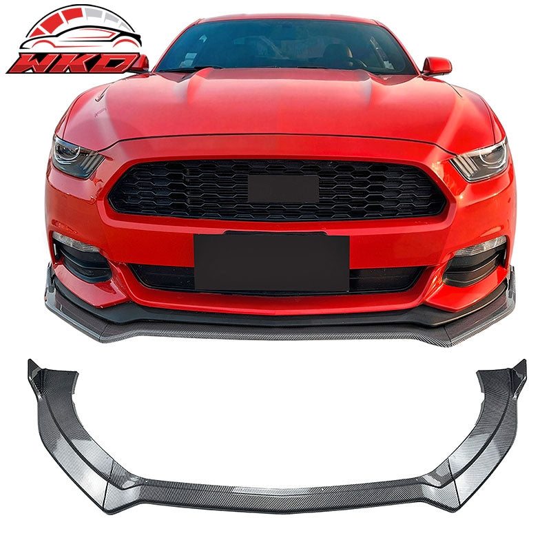 Wholesale 15-17 Ford Mustang Ecoboost/GT/V6 Front Bumper Lip Carbon Fiber Print 3PCS
