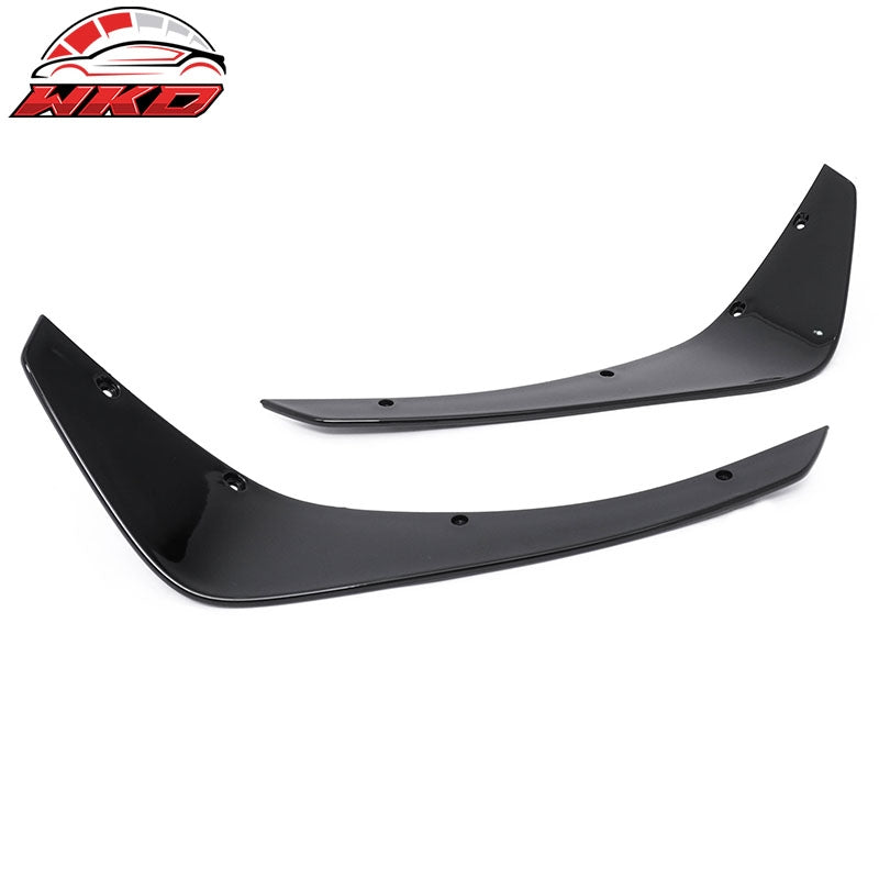 Fits 24-26 Ford Mustang Ecoboost IKON Style Front Bumper Canards Gloss Black PP