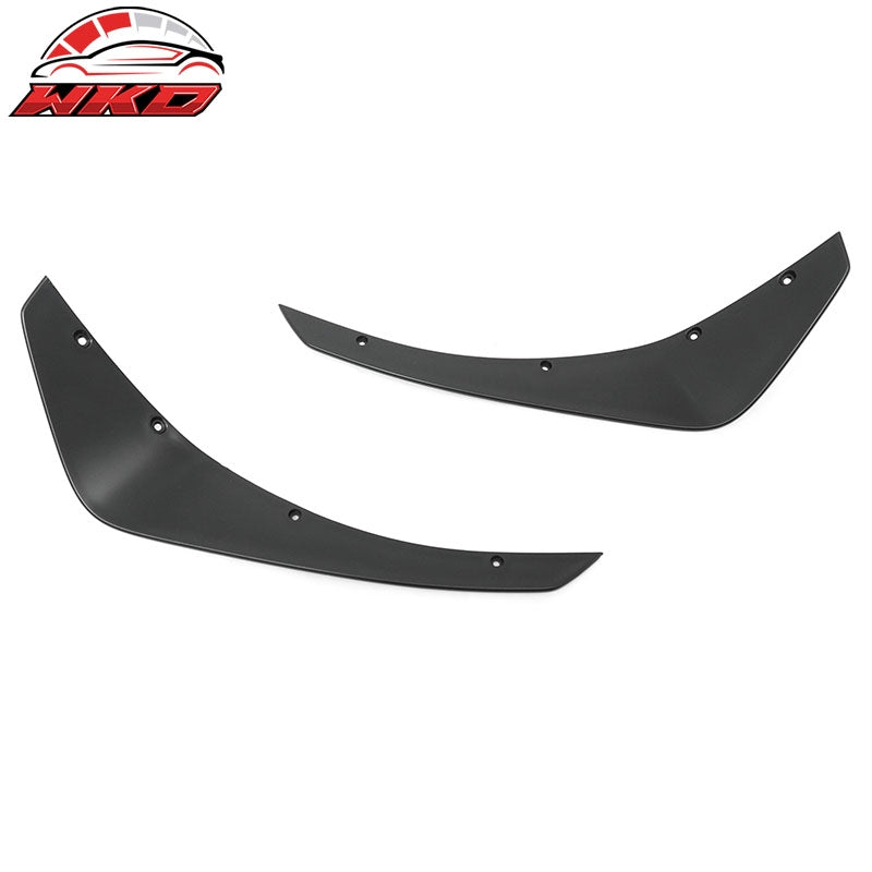 Fits 24-26 Ford Mustang Ecoboost IKON Style Front Bumper Canards Matte Black PP