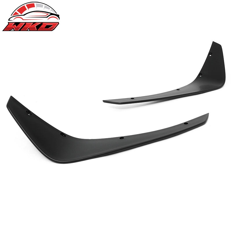 Fits 24-26 Ford Mustang Ecoboost IKON Style Front Bumper Canards Matte Black PP