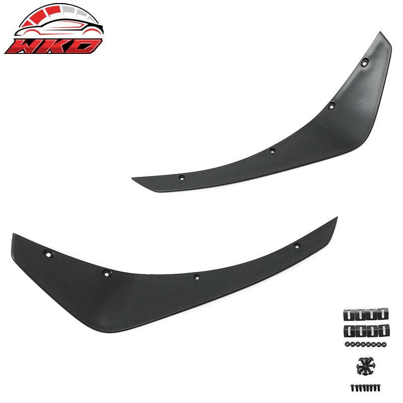 Fits 24-26 Ford Mustang Ecoboost IKON Style Front Bumper Canards Matte Black PP