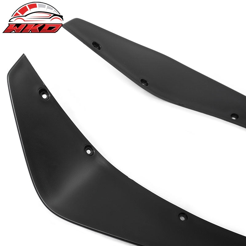 Fits 24-26 Ford Mustang Ecoboost IKON Style Front Bumper Canards Matte Black PP
