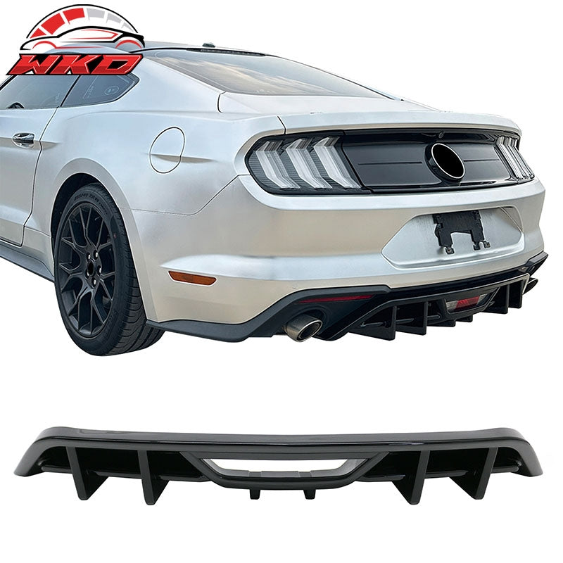 Wholesale 18-23 Ford Mustang Ecoboost IKON Style Rear Bumper Diffuser PP Gloss Black