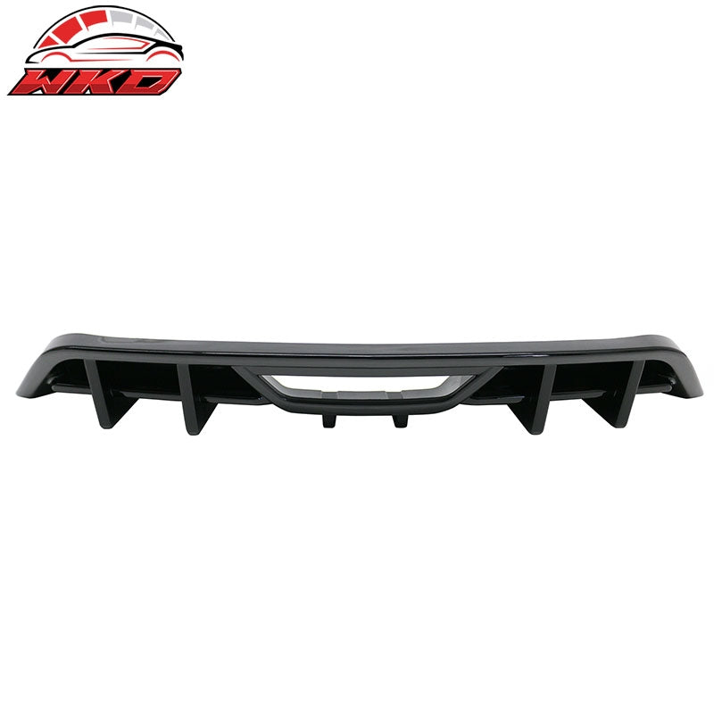 Fits 18-23 Ford Mustang Ecoboost IKON Style Rear Bumper Diffuser PP Gloss Black