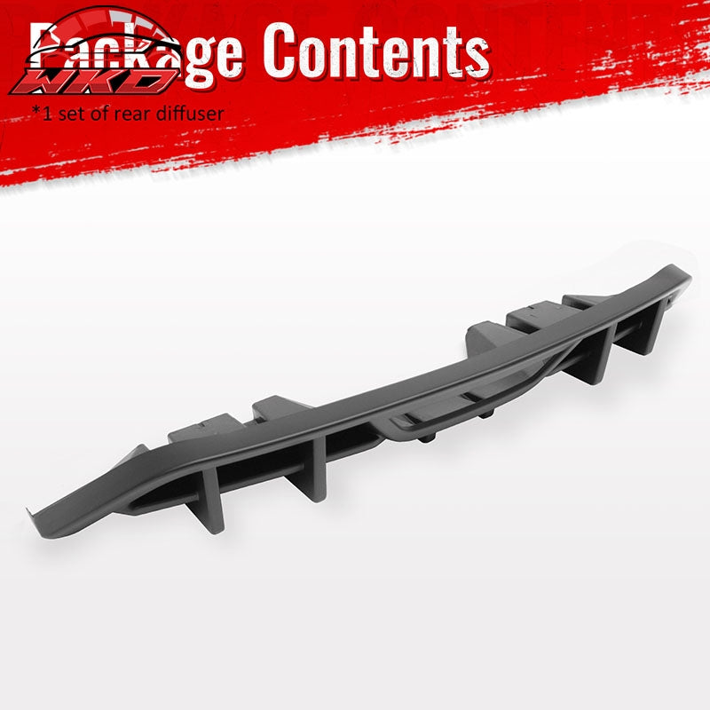 Fits 18-23 Ford Mustang Ecoboost IKON Style Rear Bumper Diffuser PP Matte Black
