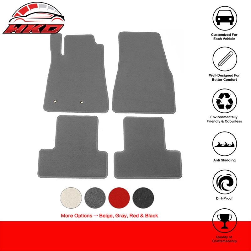 Fits 05-09 Ford Mustang Car Floor Mats Liner Front Rear Nylon Grey Carpet 4PC
