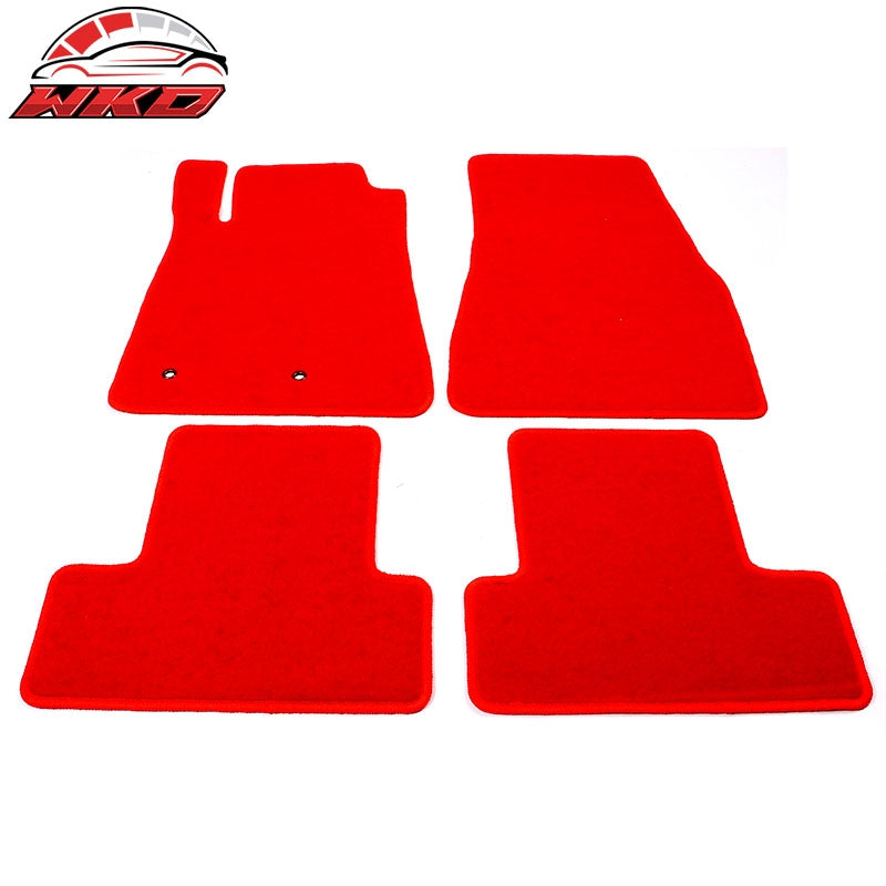 Fits 05-09 Ford Mustang 4PCS Car Floor Mats Carpet Liner Front & Rear Nylon Red